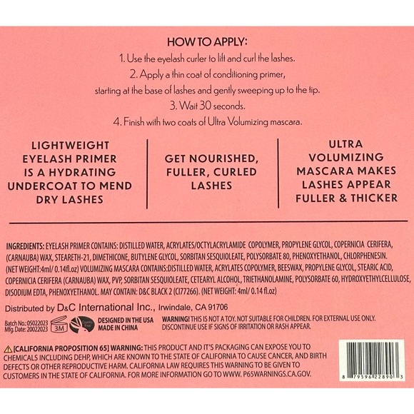 NIB, Lash Amplifier Prime & Define Your Lashes, Black Mascara, EyeLash Curler - Picture 3 of 7